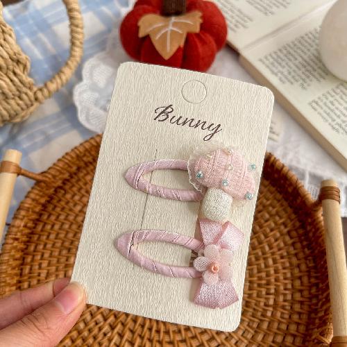 2pcs Pink Hair Clips Hairpins Butterfly Love BB Clip Baby Girl Bangs Side Clip Barrettes Headwear Hairpin Kids Hair Accessories