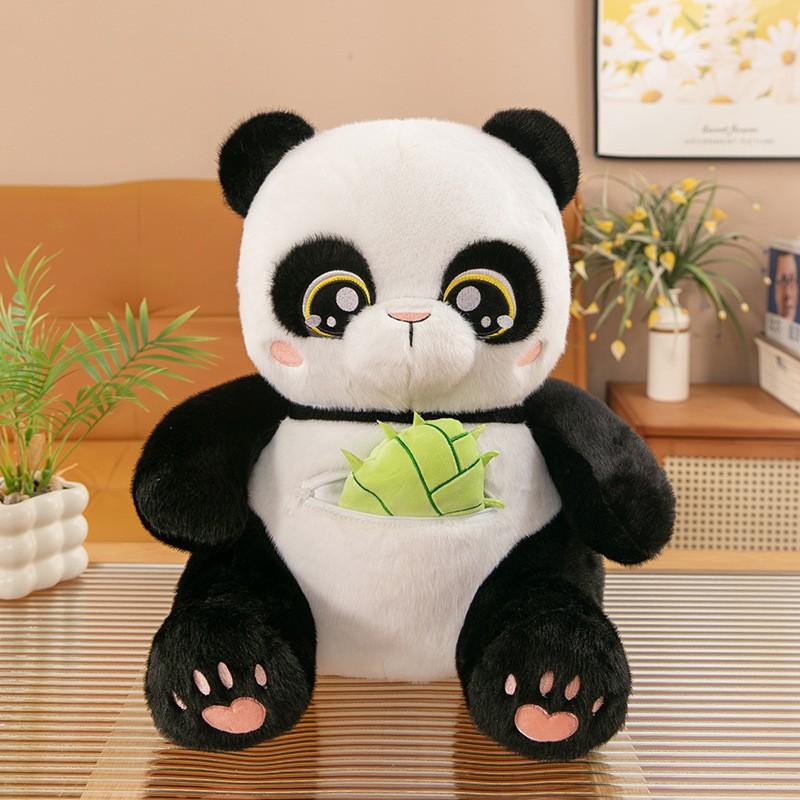 Cute Bamboo Shoot Panda Plush Toy Soft Stuffed Animal Kids Adults Collectible Decor Gift 40cm 0.73kg