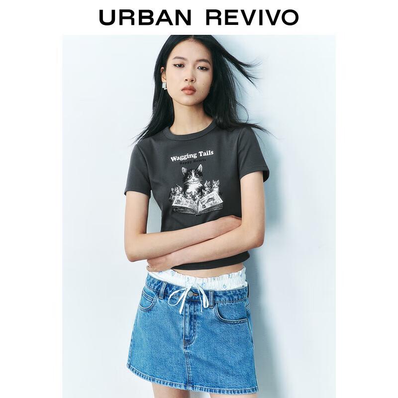 UR2025 Women s Cute Pet Print Short-Sleeve T-Shirt M