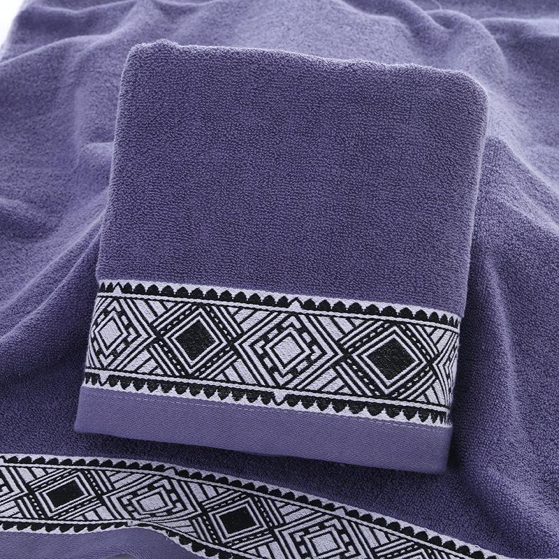 

Банное полотенце в форме ромба, мягкое, впитывающее воду, безворсовое, для дома, на каждый день, в подарок на праздник, хлопковое полотенце 70x140cm&1pc фиолетовый