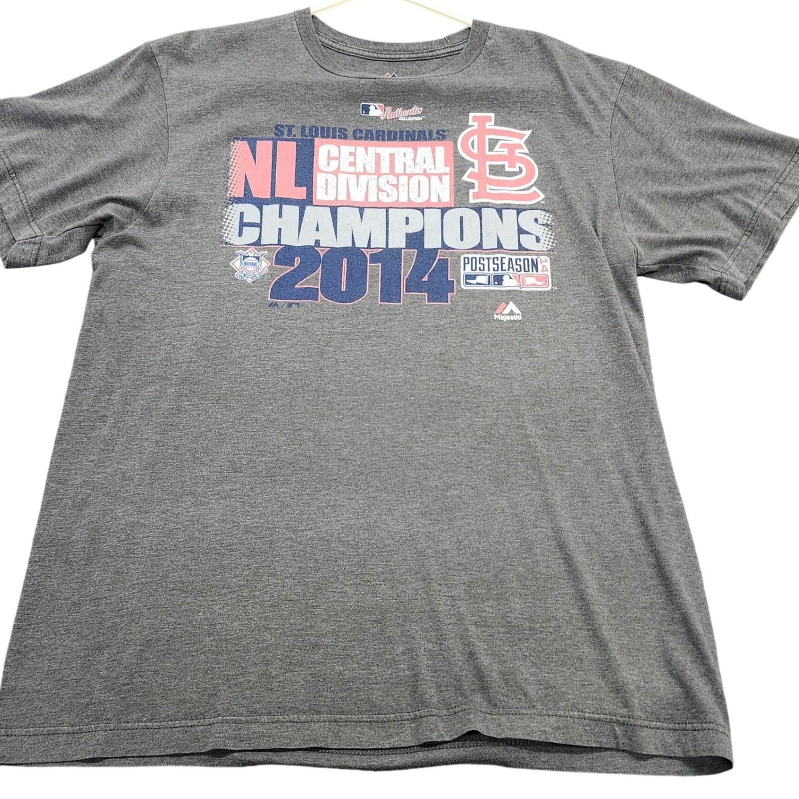 St Louis Cardinals 2014 NL Central Division Champions Shirt Mens L Grey Unisex T-Shirt XL
