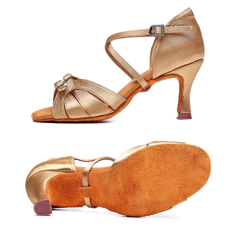 Dámské sandály na latinskoamerické tance, taneční boty do sálu s měkkou podrážkou, dámské profesionální taneční boty na latinskoamerické tance, s vysokým podpatkem 5,5 cm/7,5 cm