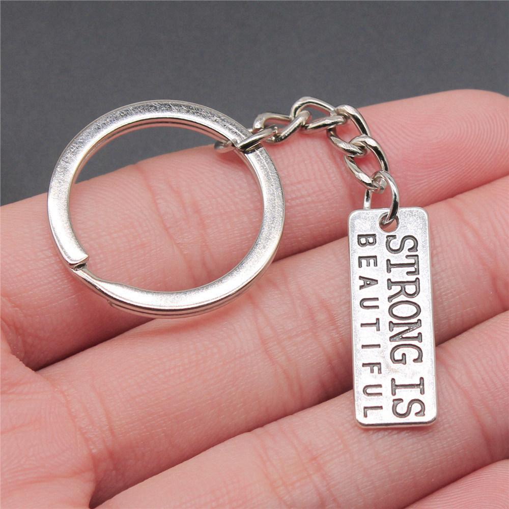 28mm Key Ring Text Tags Friendship Minimalist Jewelry Components QY049