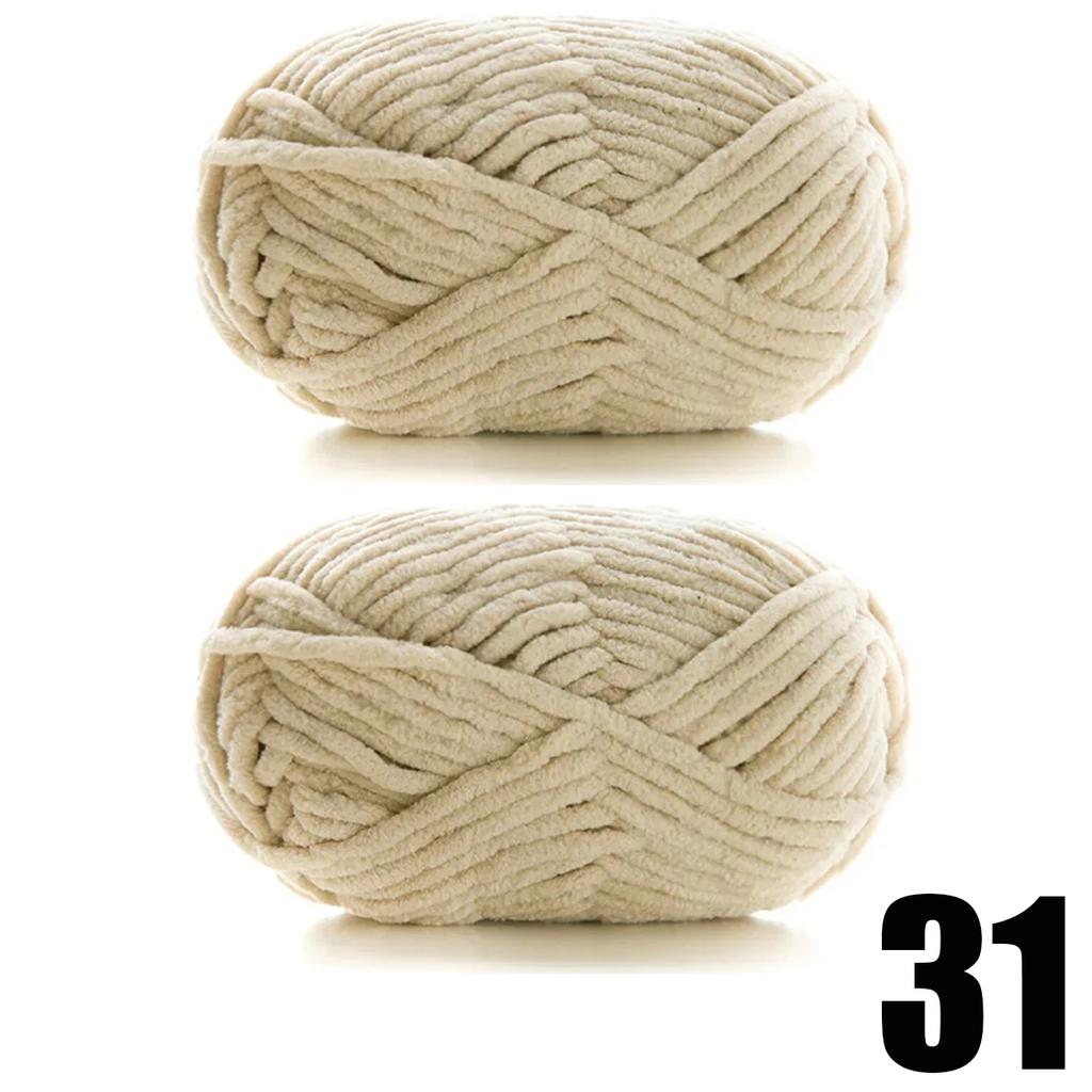 2pcsX50g Thick Velvet Yarn Handmade DIY Knitting Yarn Wool Line Scarf Hat Soft Chenille Yarn Knit Wol