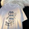 Kawaii Chiikawa Hachiware Dango T‑shirt Cartoon Three Cat Skewer Print Casual Loose Short Sleeve Unisex Summer Tee Tops