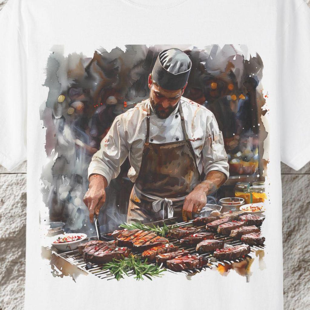 BBQ Chef Graphic Tee, Grill Master, Culinary Art Shirt