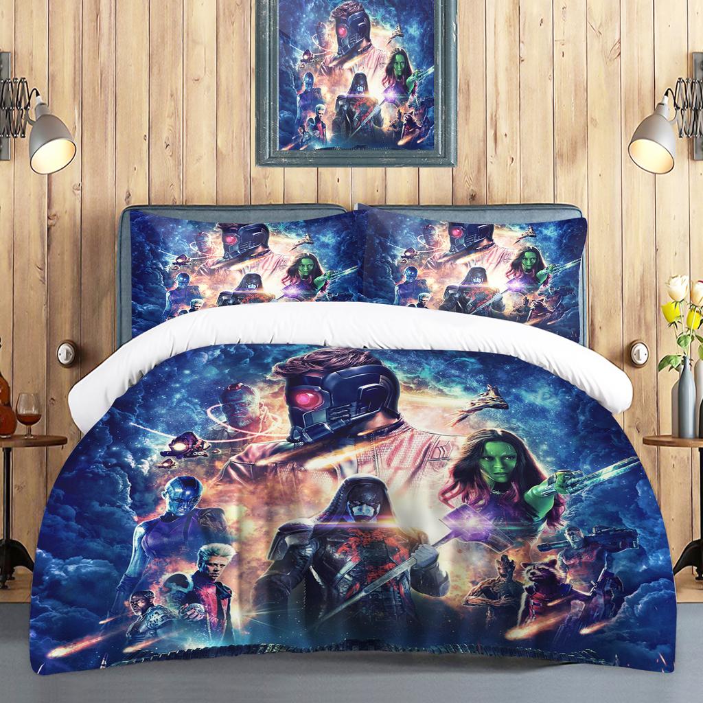 I Am Groot Duvet Cover Set Children Cute Cartoon Quilt 100% Polyeste Skin-Friendly Breathable Comforter Bedding Sets