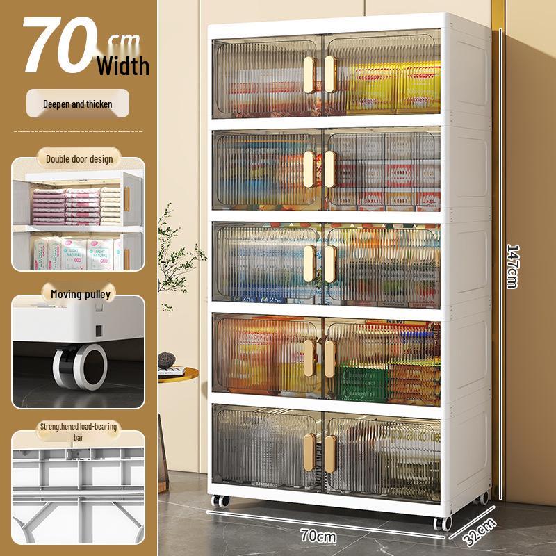 Transparenter Doppeltür-Aufbewahrungsschrank für Schuhe, Schlafzimmer, Wohnzimmer und Snacks