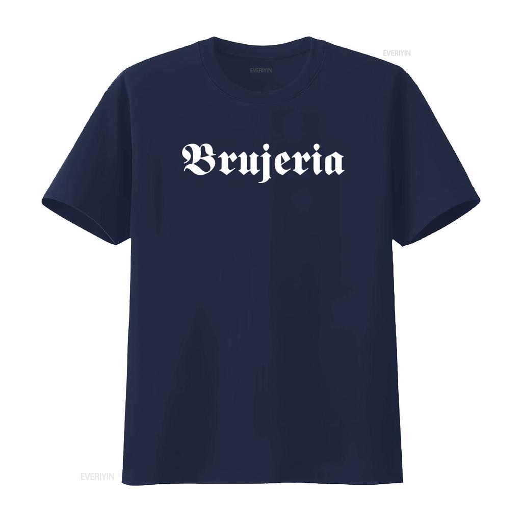 BRUJERIA T-SHIRT Nuova Grafia Gotica Disponibile in Tutte le Taglie S M L XL XXL Colori Nero Bianco vintage Lavato Casual streetwear