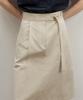 Annies Button Belted Skirt (Beige)