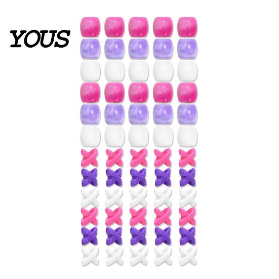 Style Braid Charms 60Pcs Hair Accessories, Heart Letter Shape Rings, Large Hole Design Thick Jewelry Beads for Braids Dreadlocks