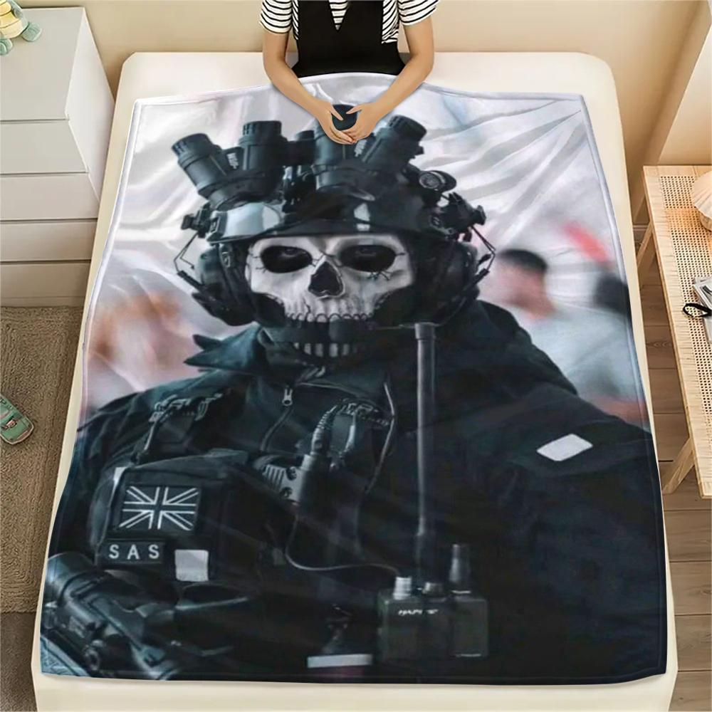 1PC GHOST Print Flannel Blanket, High quality Comfortable for All Seasons, Home Decor, Warmth and Comfort, Perfect for Christmas Gifts160