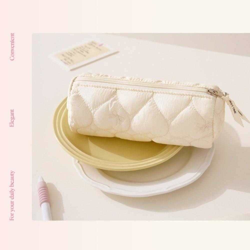 Quilted Pen Bag Large Capacity Stationery Storage Bag Kawaii Pen Pouch  School