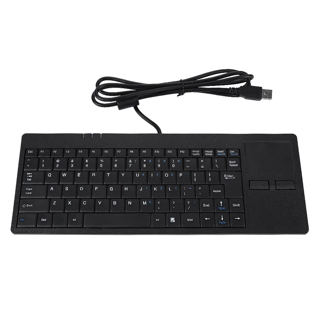 Kabelgebundene USB-Tastatur mit integriertem Touchpad-Hub-Anschluss, 86 Tasten, Stummschaltung, ultradünne Tastatur für Notebook-Schreibtisch