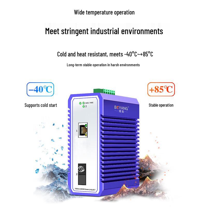 Boyang Industrial POE Gigabit Fiber Optic Transceiver