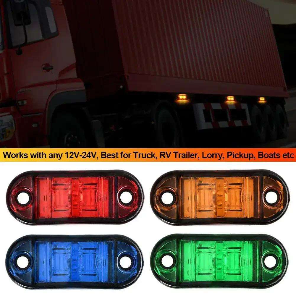 1/2/4Pcs 12V / 24V LED Side Marker Lights Car External Lights Warning Tail Light Auto Trailer Truck Lorry Lamps White Color