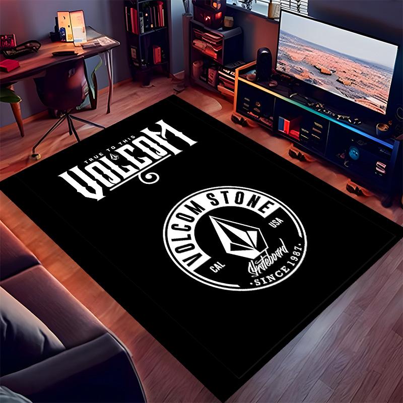 V-VOLCOM LOGO3 Printed Absorbent Washable Carpet, Non-Slip Bathroom Mats, Kitchen Rugs, Yoga Mat,Living Room Entrance, Camping Picnic Rugs