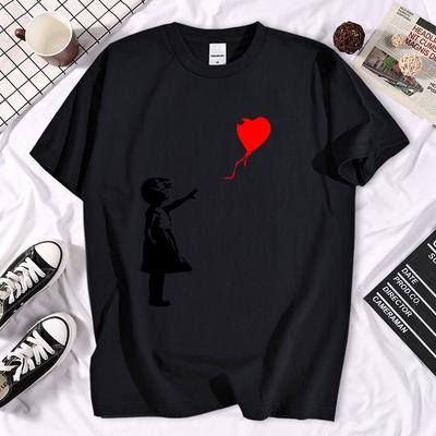 Fashion Banksy T Shirts Men 2023 Funny Float Balloon Girl T-Shirt Casual Cotton Men Short Sleeve Tshirt Soft Raglan Tops Tees