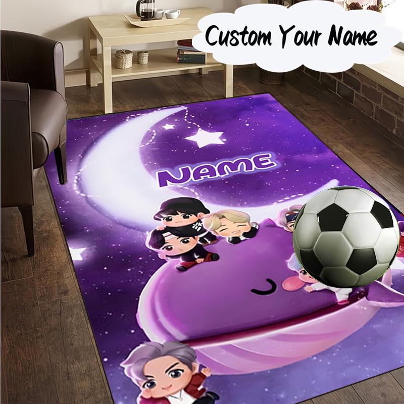 Custom Name Music Friends K-pop Carpet, Chair Rug,Area Rug for Office Bedroom living rooms bedroom, Doormat decor Christmas fan gifts