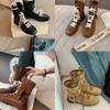 Lan Cabinet 2025 New Fashionable Retro Color Matching Versatile Straps Side Zipper Hunting Clothes Dexun Martin Boots Women's Autumn