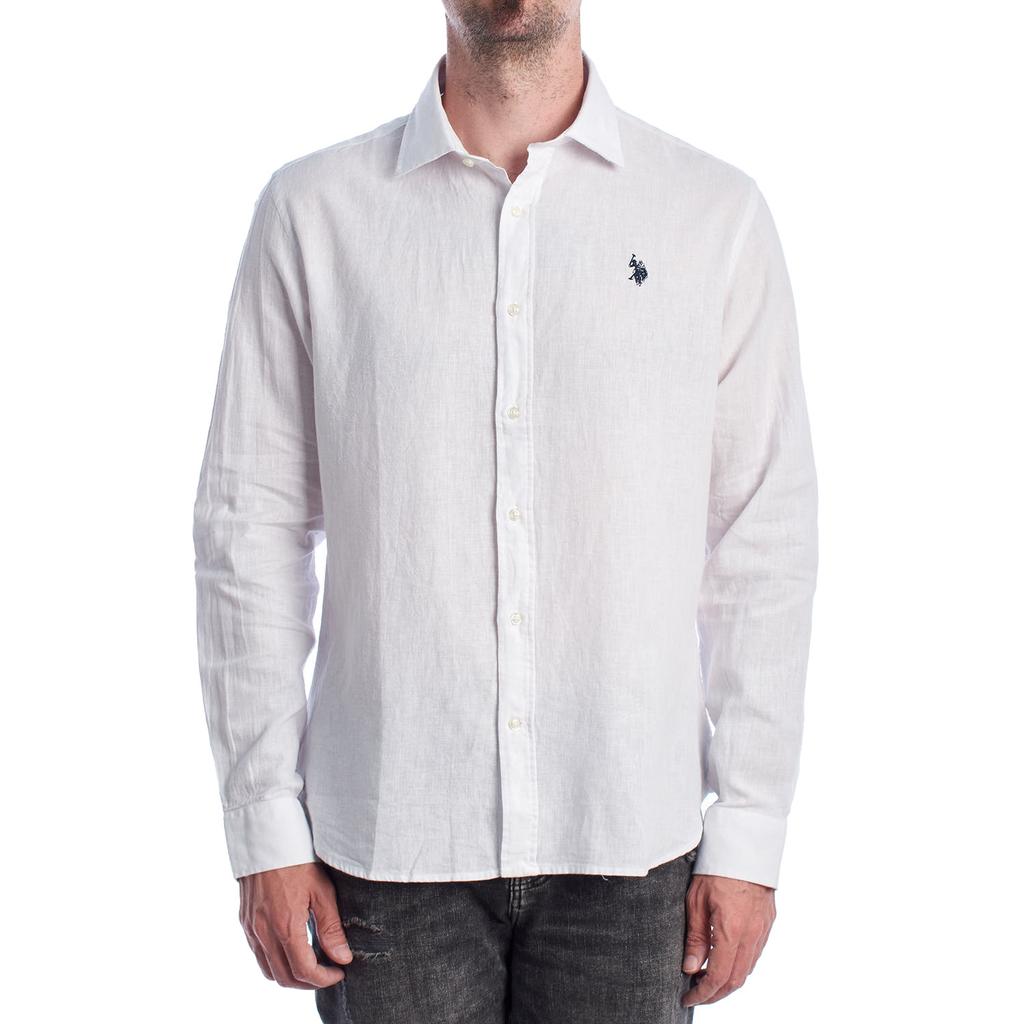 Camisa Manga Larga de Algodón y Lino US41104030 para Hombre