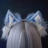 Cat Ear Sweet Cool Subculture Dark Black Cos Hair Clips Original Blue and White Wolf Dog Ears Headband Cute Headband