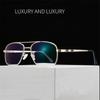 Double Beam Big Frame Sun Photochromic Gray Prescription Spectacles Metal Oval Nearsighted Glasses Diopter 0 -0.5 -0.75 To -6.0