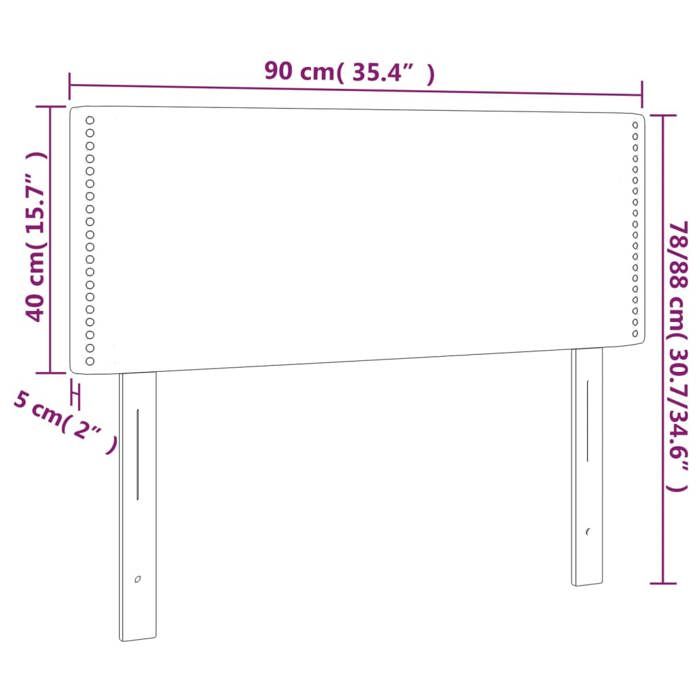 VidaXL LED Headboard Bedroom Furniture Single Bed Accessory Headboard Interior Black 90x5x78/88 3121550