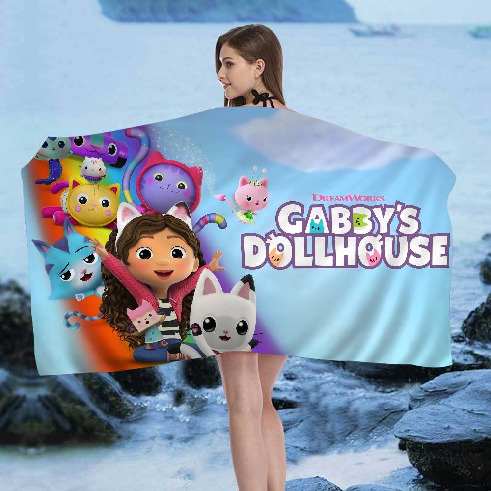 

G-Gabbys D-Dollhouse Microfiber Printed Beach Towel Mountain Climbing Yoga Beach Swimming Running Absorbent Soft Towel W30*H60(CM)