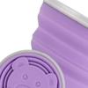 Silicone Foldable Water Cup Ultrathin Collapsible Travel Cup with Hand Strap for Outdoor Camping and Hiking Purple 270ml