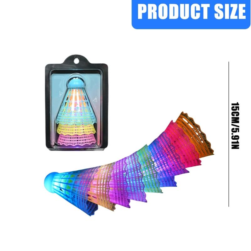 3Pcs Luminously Badminton Nylon Outdoor Windproof Badminton Wear Resistant LED Badminton Outdoor Game Accessories