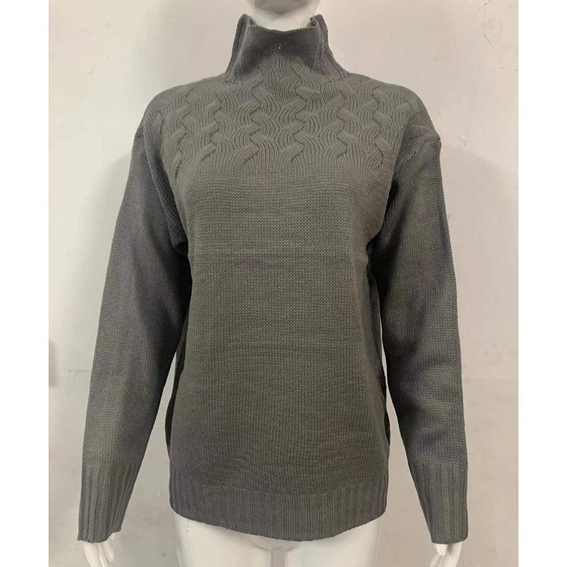 Fashion Long Sleeve Warm Turtleneck Knitted Sweater for Women Autumn and Winter Casual Pullover Sweaters Ladies Elegant Plus Size Solid Jumpers 25115