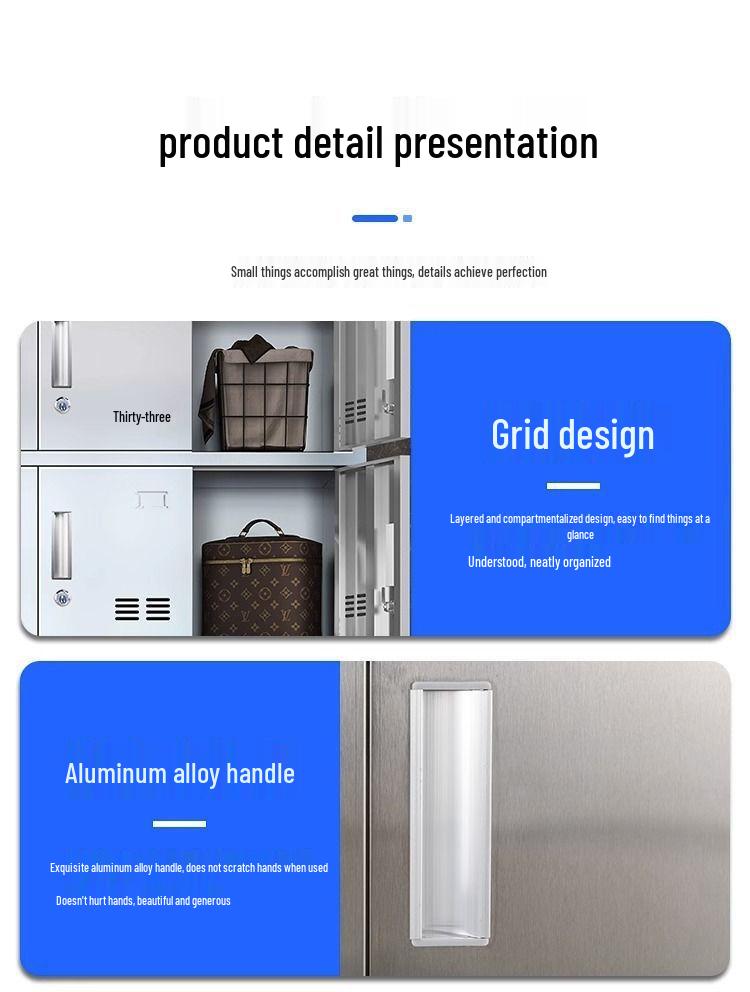 Thickened 304 Stainless Steel Multi-Door Wardrobe and Shoe Cabinet