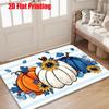 1pc Ultra-Soft Flannel Fall Pumpkin Sunflower Print Doormat, Indoor Non-Slip Rug, Machine Washable and Fade-Resistant, Suitable for Living Room, Bedro