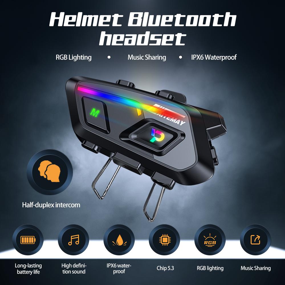 P20 Motorcycle Intercom Helmet Headset 300M Wireless Intercomunicador Moto Walkie Talkie 1000mAh With Ambient Light