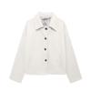 Ladies' Solid Color Fashionable Long Sleeved Button Casual Top,  Jacket Jacket Jacket