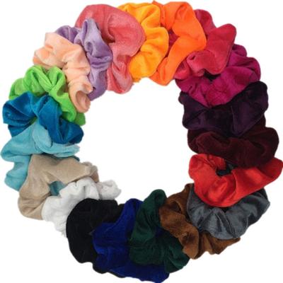 6 Stück/Los Damen Haargummis Samt Einfarbig Lässig für Mädchen Pferdeschwanzhalter Accessoires Stirnbänder Bunt Weich Ohne Knick