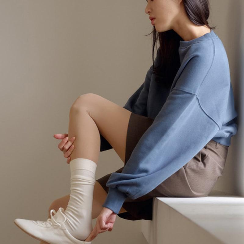 MARUN5 [1+1] Generous Soft Cozy Cotton Short Knee Socks