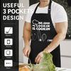 Funny Aprons for Men, Mr. Good Lookin’ Is Cookin’ Chef Apron with 3 Pockets, Adjustable Neck Strap and Long Waist Ties, Perfect for Kitchen