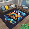 Colorful "Stay Positive" Carpet with Rainbow, Flowers, and Blue Waves Suitable for Use As an Anti-slip for Living Room Bedroom Sofas