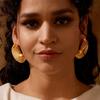 Premium niche design fan earrings brass material premium simple earrings retro ethnic style earrings