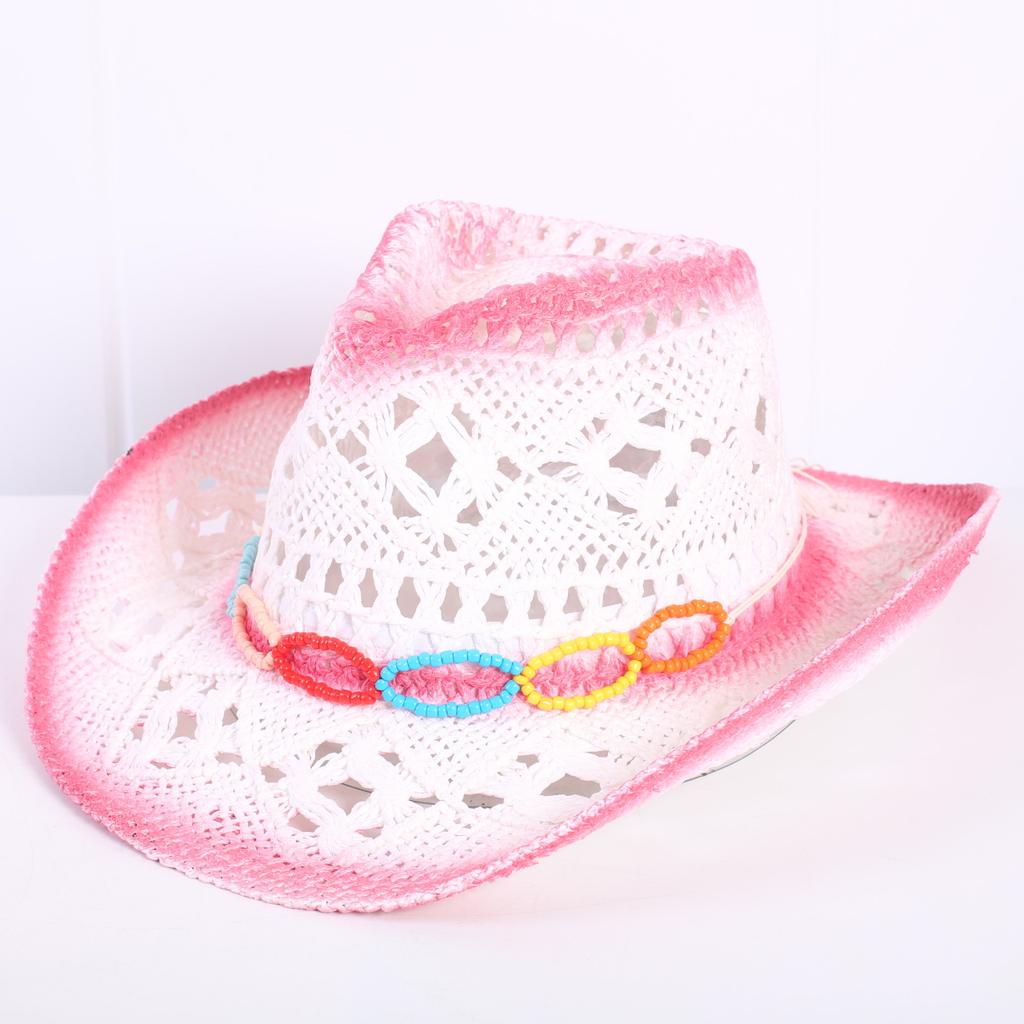 Popular sombrero de vaquero occidental hueco clásico europeo y americano, moda para hombre y mujer, sombrero de paja transpirable para vacaciones, protección solar
