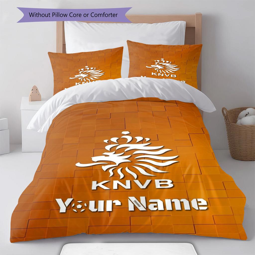 Knvb Crest Custom Name Pattern Bedding Quilt Set Quilt Cover Pillowcase Home Birthday Gift(1 * duvet cover + 2 * pillowcase, without core)