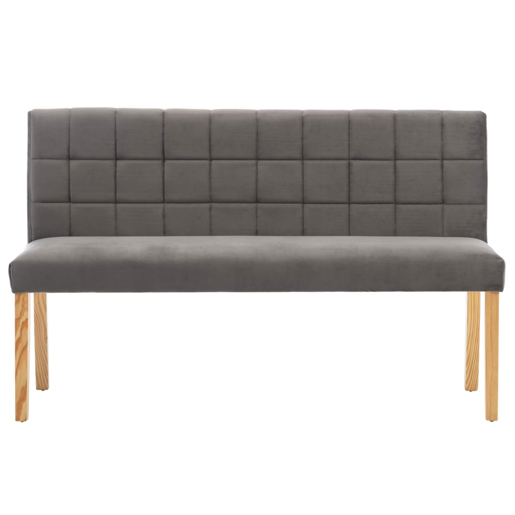 Bench 140 Cm Grey Velvet