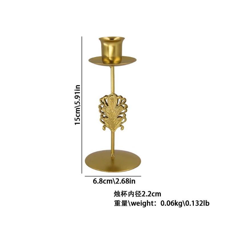 

Vintage Iron Candlestick Ornament Golden Candle Holder High-footed Candle Stand Desktop Decoration Candles Rack Candles Base