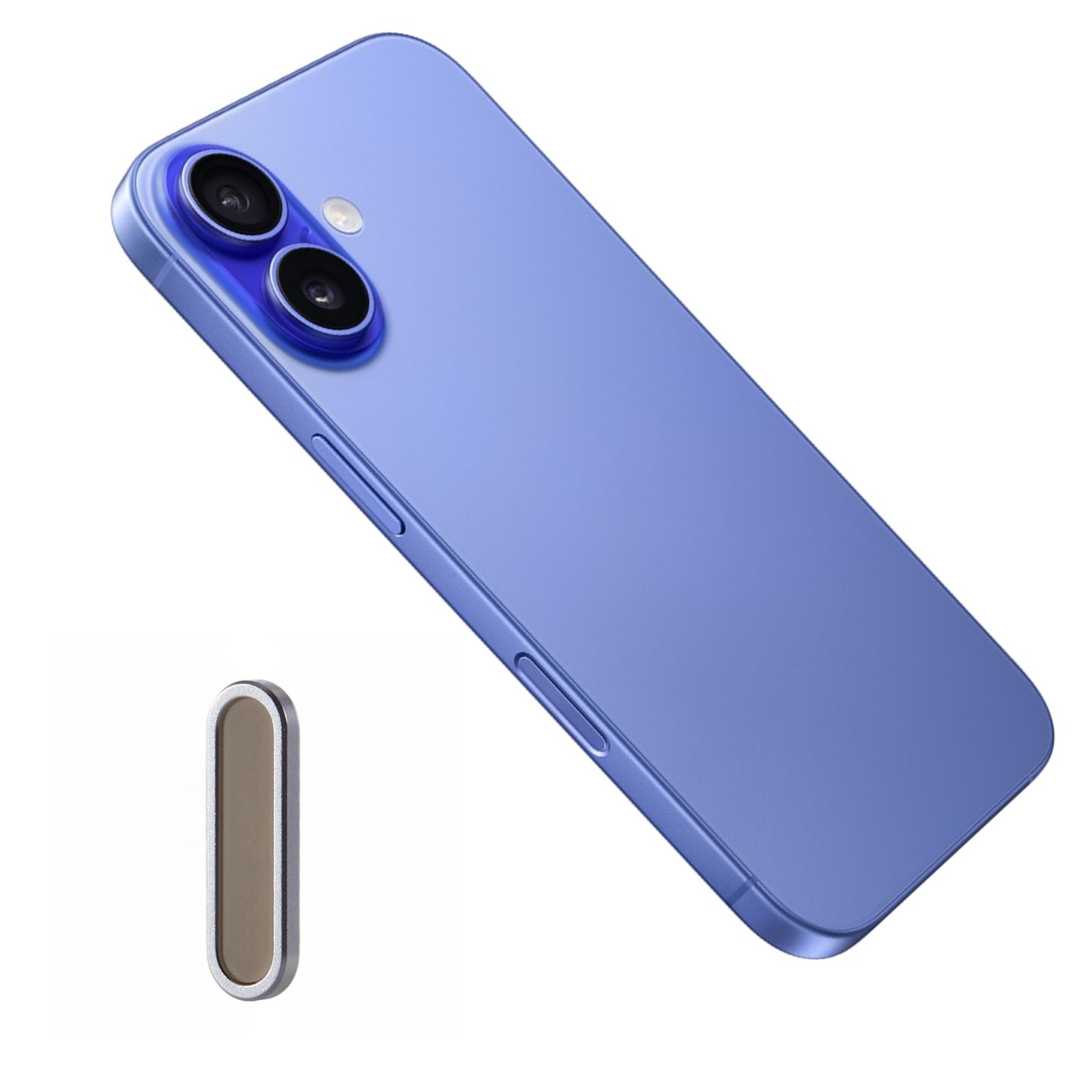 

Металева накладка на кнопку камери для iPhone 16/16 Plus/16 Pro/16 Pro Max з регульованим інтервалом, захисник кнопки камери A