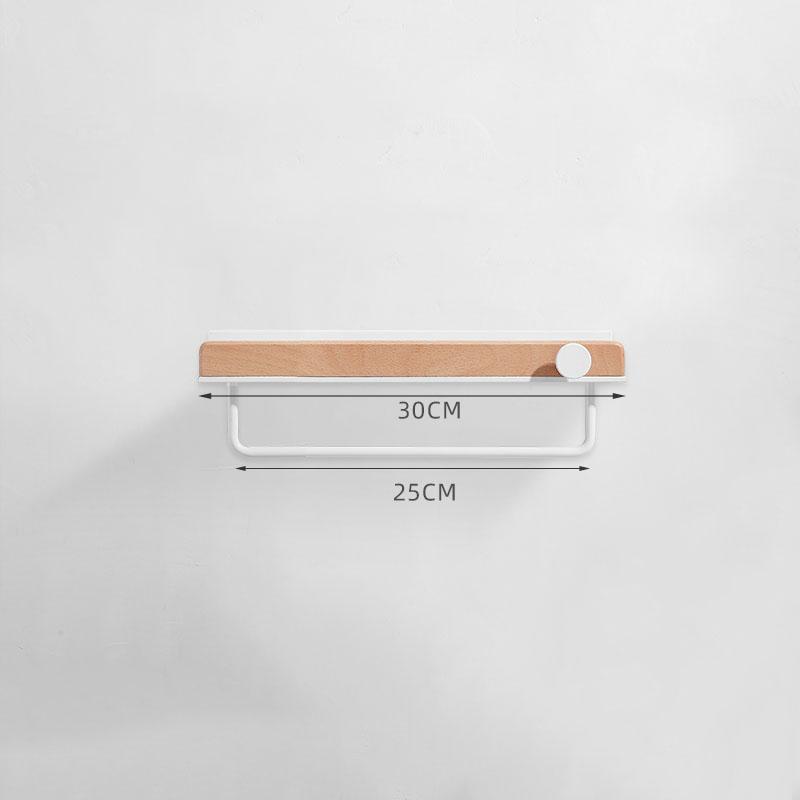 White Aluminum Bathroom Shelf Solid Wood Shower Storage Shelf Wall-mounted Toilet Shower Holder Rack Bathroom Accessories