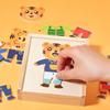 Wooden Material Wooden Toy Jigsaw Puzzle Change Clothes Feature Bear Dressing Game  Baby Learning