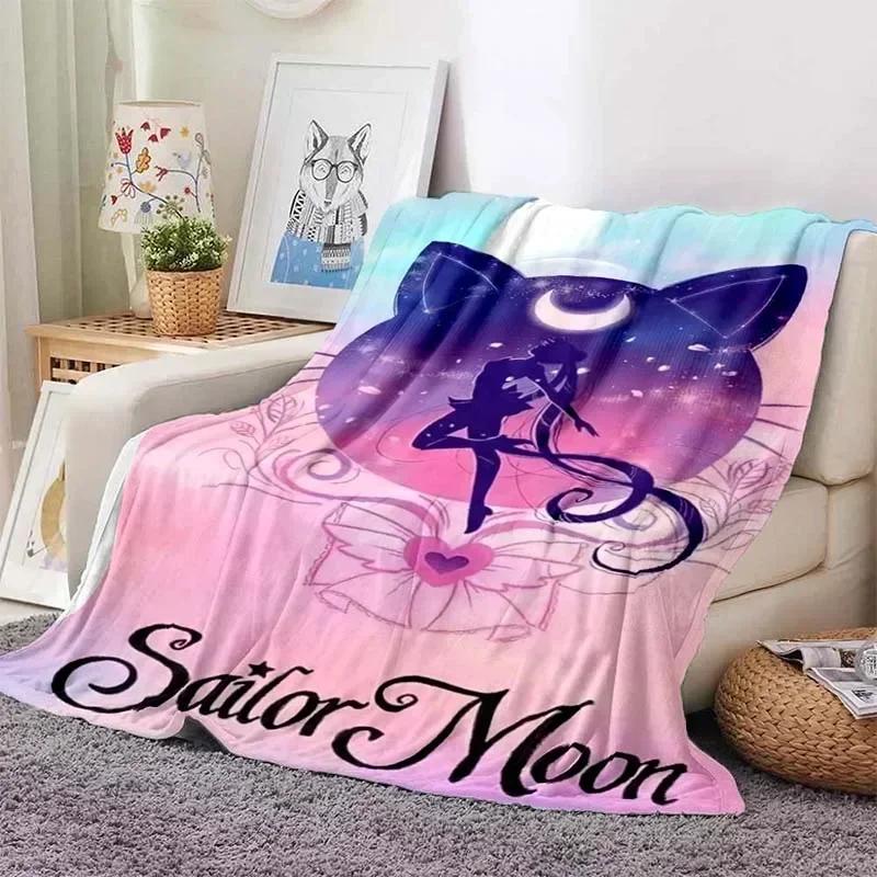 Anime Kawaii Sailor Moon Zuhause Cartoon Bedruckte Decke Picknickdecke Warmer Flanell Weich und Bequem Zuhause Reisen Geburtstagsgeschenk