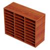 Wood Literature Organizer File Sorter Paper Storage Holder 27 Slots Brown